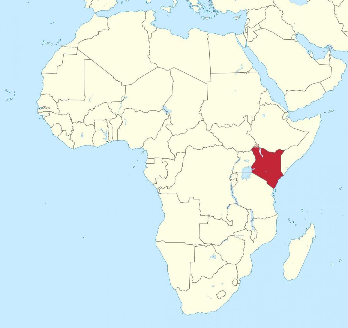 map of africa showing Kenya