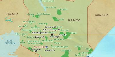 Map of Kenya national parks and reserves