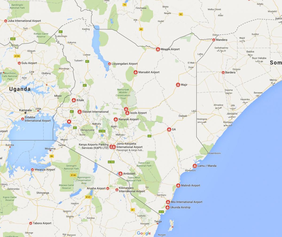 map of Kenya airports
