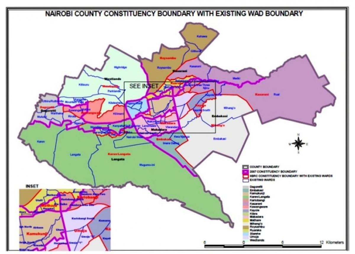 Kenya constituency boundaries map