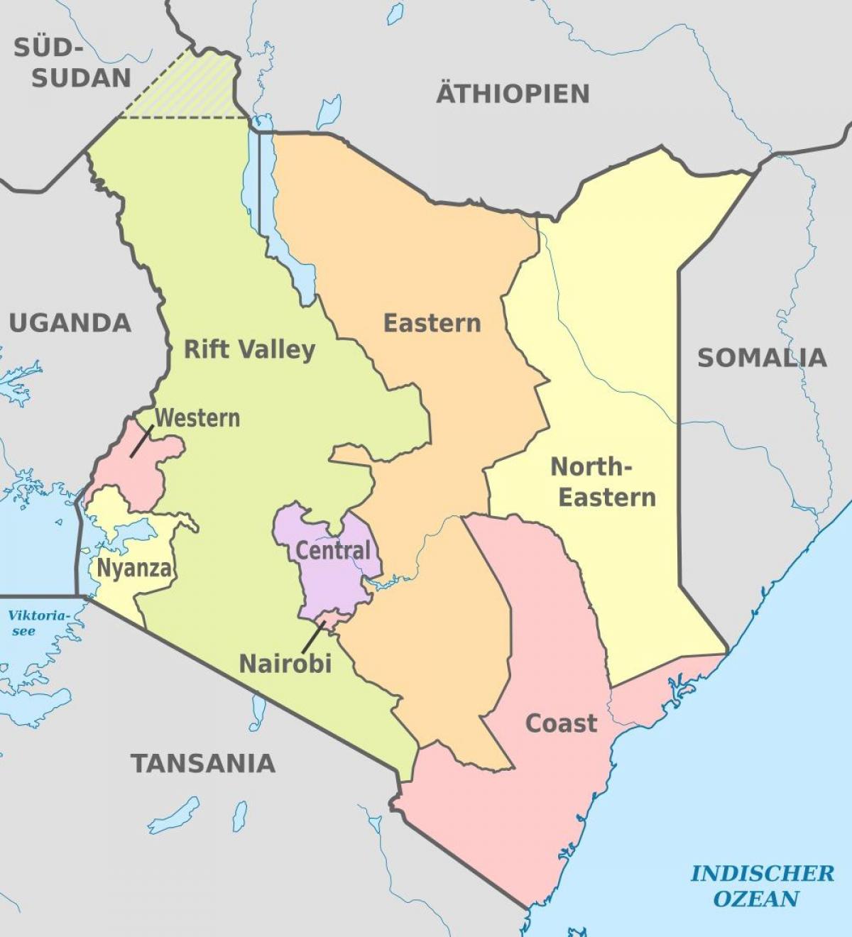 Kenya administrative map