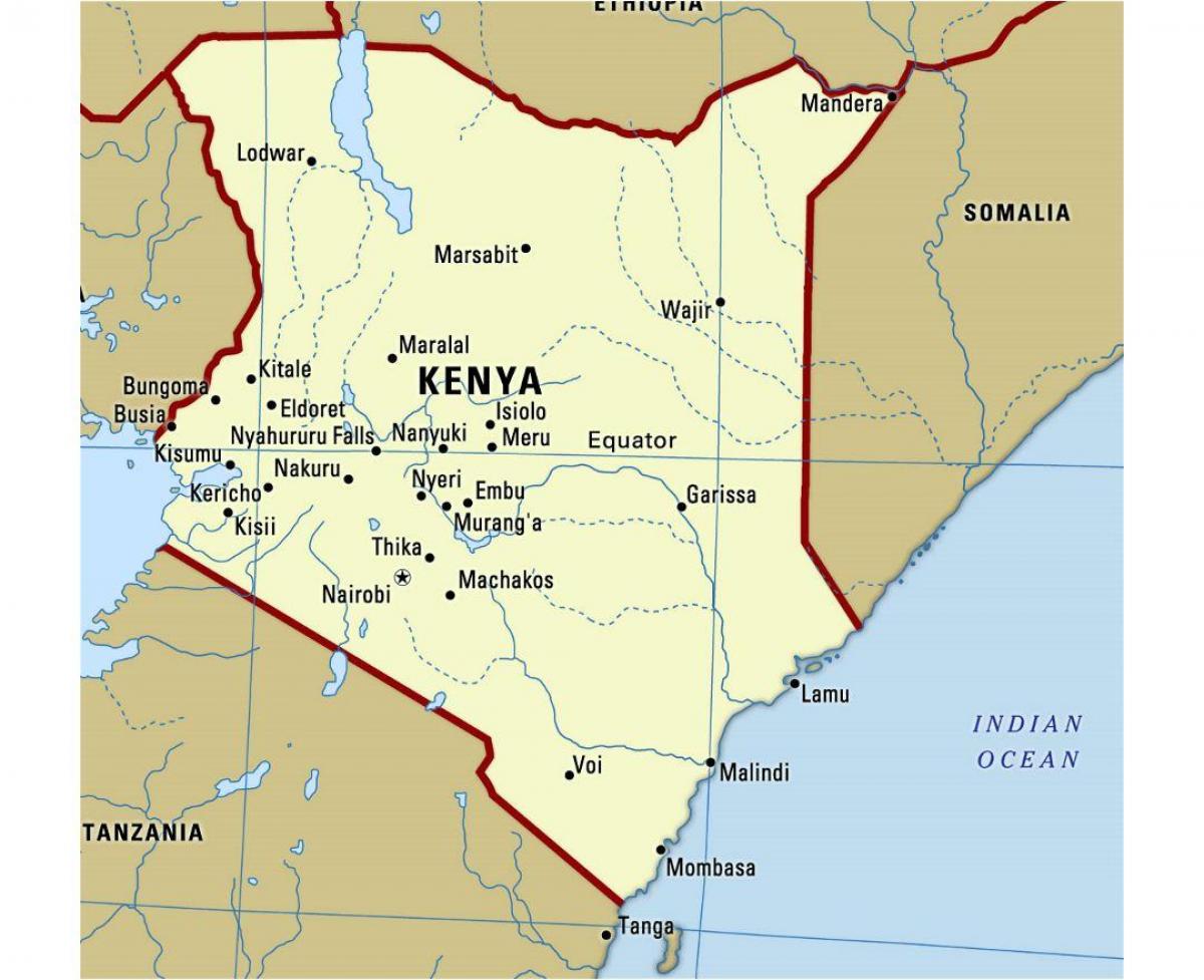 Kenya equator map - Equator in Kenya map (Eastern Africa - Africa)