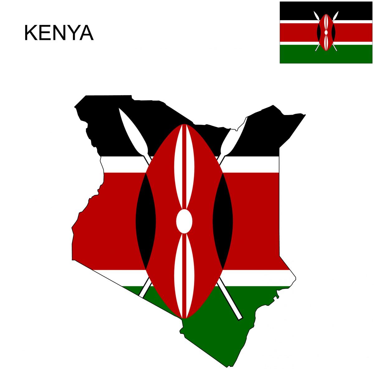 map of Kenya flag