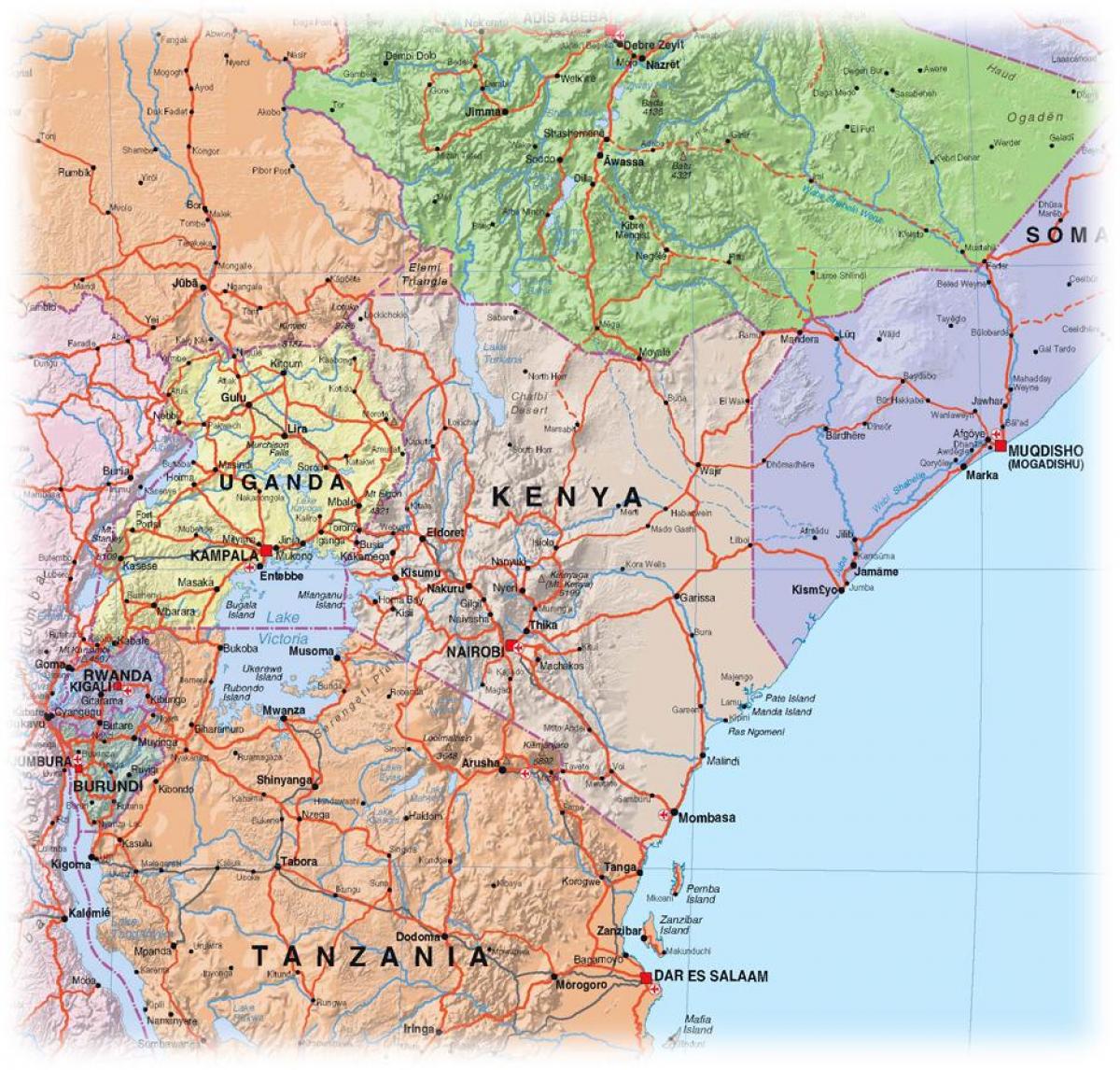 map of Kenya highlands