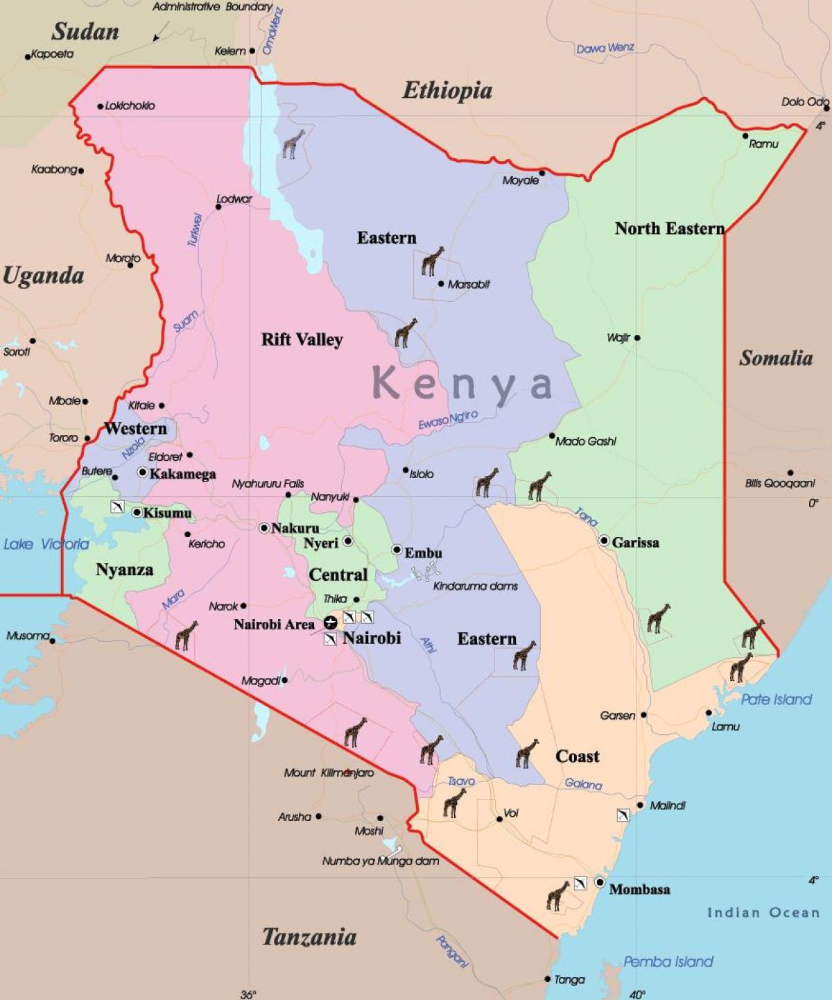 map of Kenya language