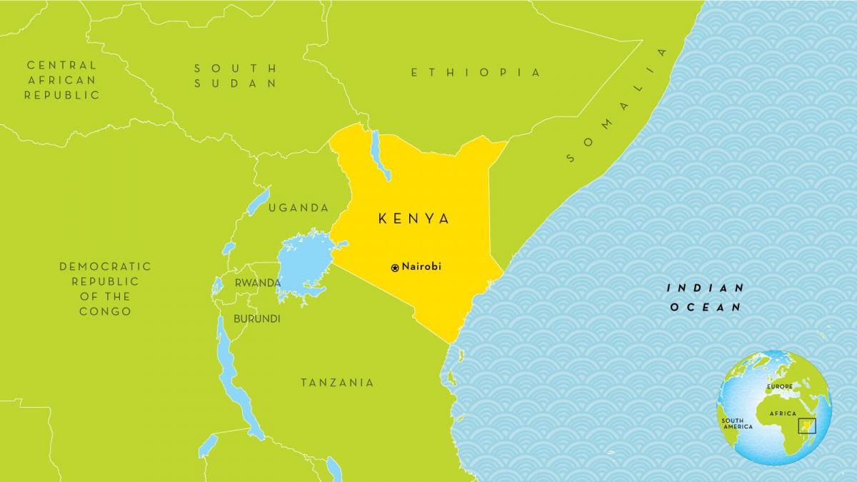 map of Kenya and surrounding countries