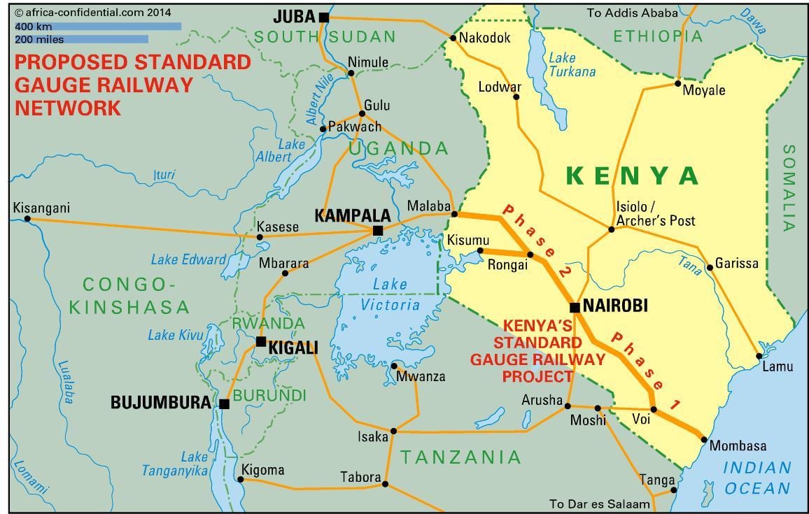 Kenya standard gauge railway map