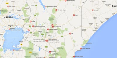 Map of Kenya airports