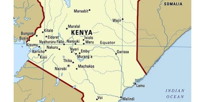 Equator in Kenya map