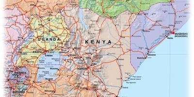 Map of Kenya highlands