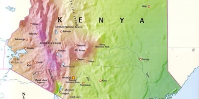 Map of Kenya mountains
