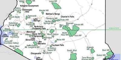 Map of Kenya safari 
