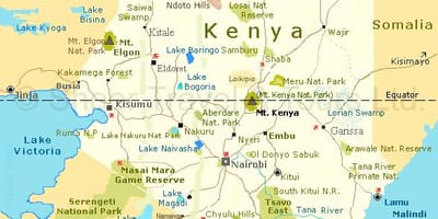 Kenya tourist attractions map