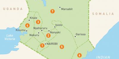 Map of Kenya showing provinces