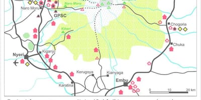 Mt Kenya on africa map