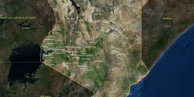 Map of satellite map of Kenya