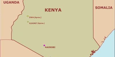Map of simple map of Kenya